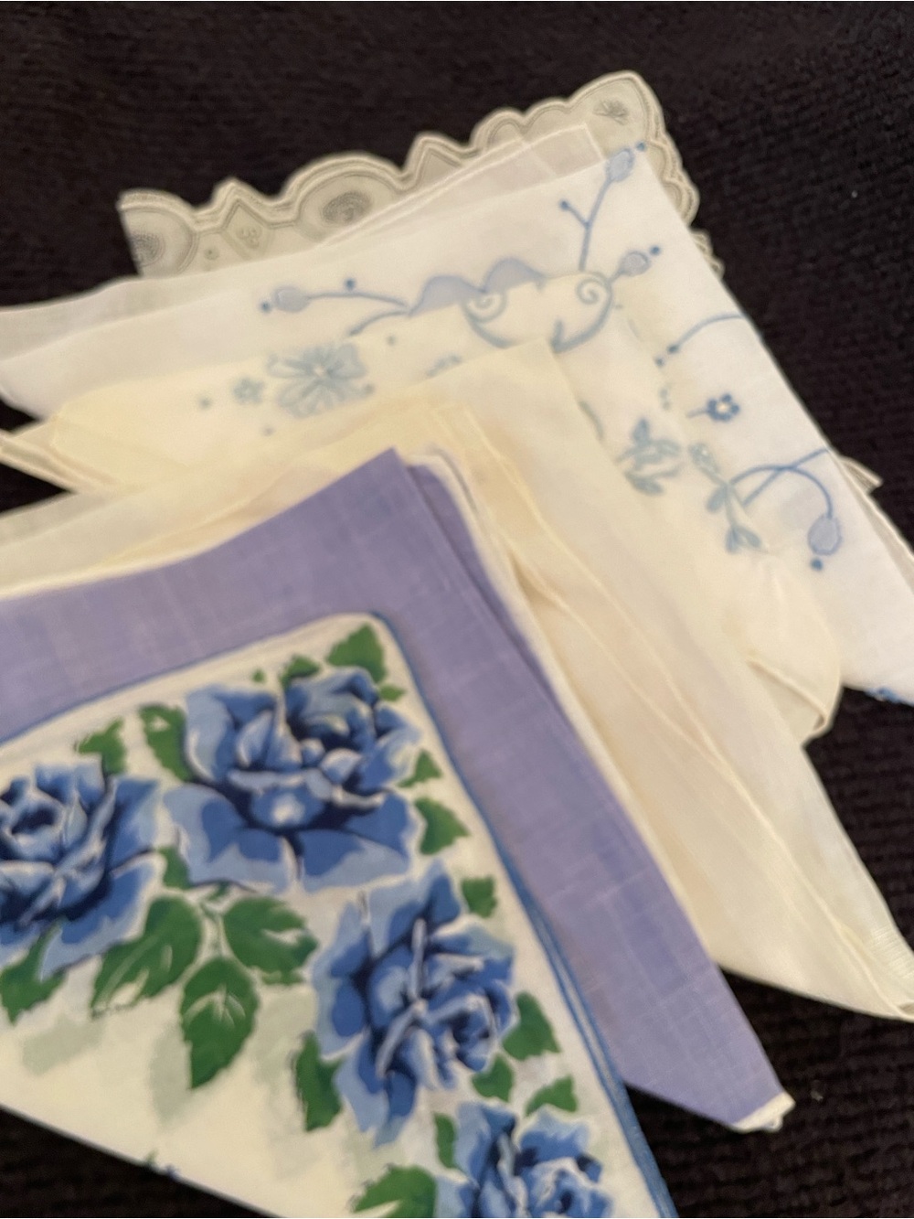 Classic Blue & White Floral Cotton Handkerchiefs - Pack of Assorted Colors-6